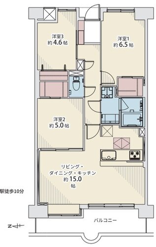 3LDK+2WIC+床下収納、専有面積70.54㎡、バルコニー面積9.84㎡ 3LDK+2WIC+床下収納、専有面積70.54㎡、バルコニー面積9.84㎡